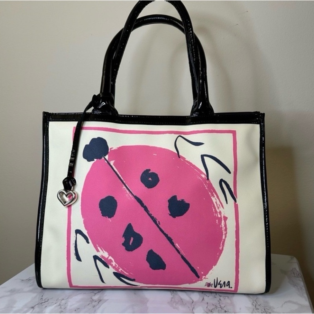 Brighton Pink and Black Ladybug Tote